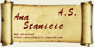 Ana Staničić vizit kartica